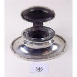 An oval silver inkwell - Birmingham 1913