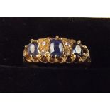 A Victorian 18 carat gold sapphire and diamond ring
