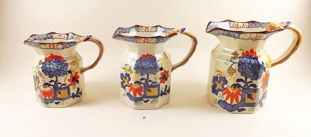 A set of three late 19th century Masons ironstone jugs