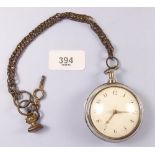 A silver pair cased pocket watch by Jn Williams of London, No 7745 - London 1812