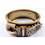 A Victorian silver gilt buckle bracelet - Birmingham 1890