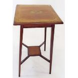 An Edwardian occasional table with marquetry top