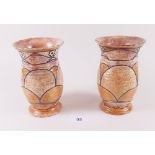 A pair of small Burleigh Ware Art Deco vases, signed Bennet - 15cm