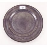 An antique pewter plate marked Carter London - 23cm diameter