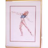 Tom Merrifield (b.1932) limited edition etching of the dancer Ken Wells who played Skimbleskanks