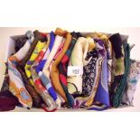 Twenty three vintage scarves, some silk