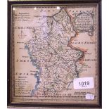 A small map of Staffordshire by Emanuel Bowen - 18 x 16cm