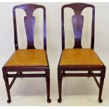 A set of six mahogany Queen Anne style dining chairs