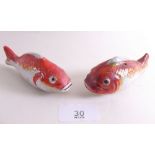 A pair of late 19th century porcelain gold fish, 10.5cm