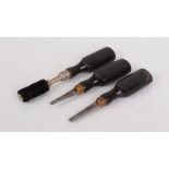 12 bore Chamber brush by Woodward & Sons, together with two matching turnscrews by the same maker,