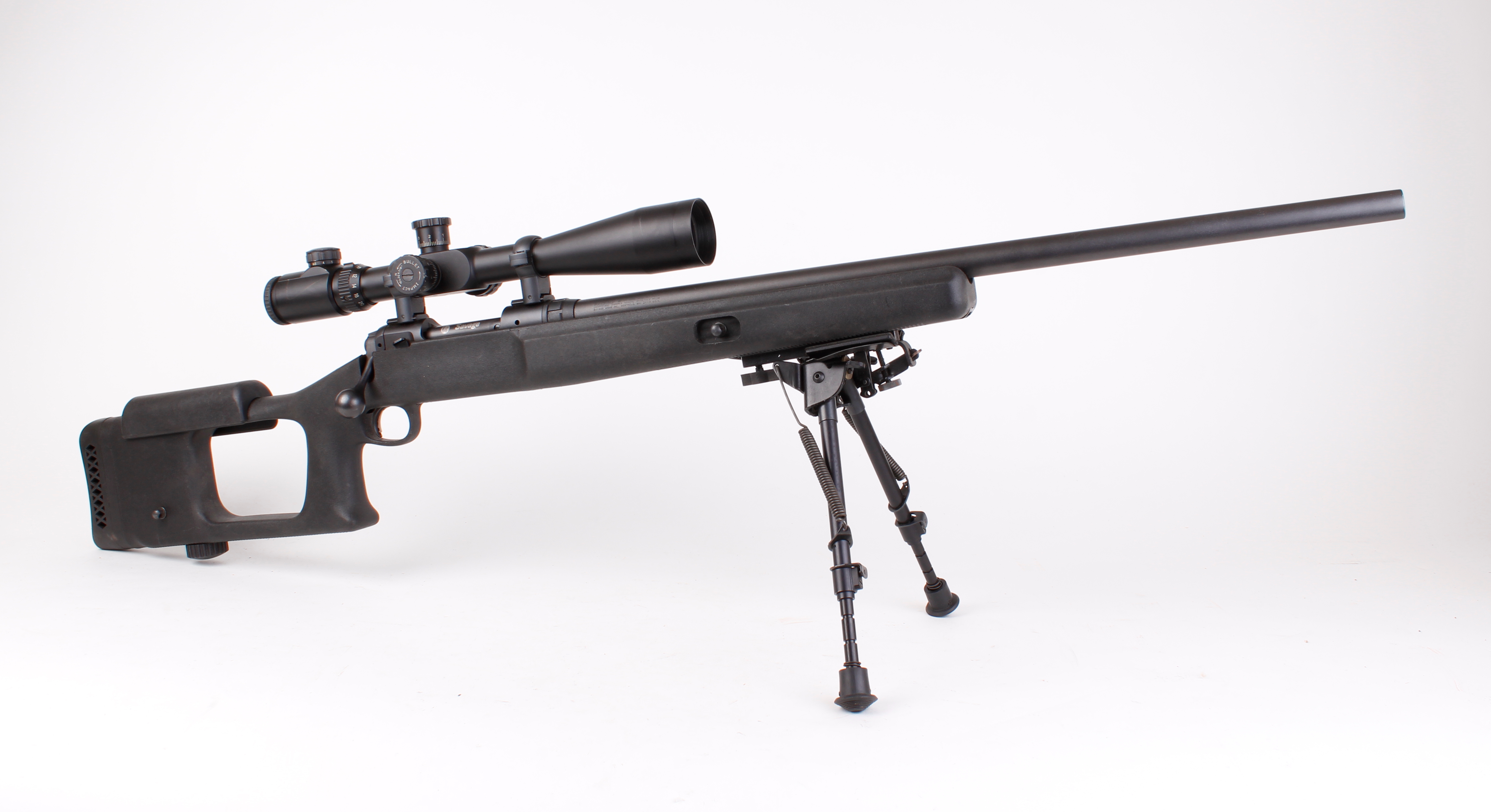 .308 (win) Savage Model 10, bolt action sniper rifle, 26,3/4 ins half stocked barrel, oversized