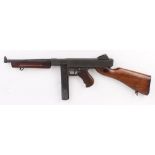 .45 Thompson M1A1 Sub Machine Gun, wood furniture with magazine, no. 641535 Deactivated (1992)