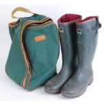 Pair of Toggi gentleman's neoprene lined wellington boots, size 46 in canvas carrier