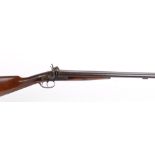 12 bore Pedersoli, percussion, 28 ins barrels, (ramrod missing), 14,1/4 ins straight hand stock with