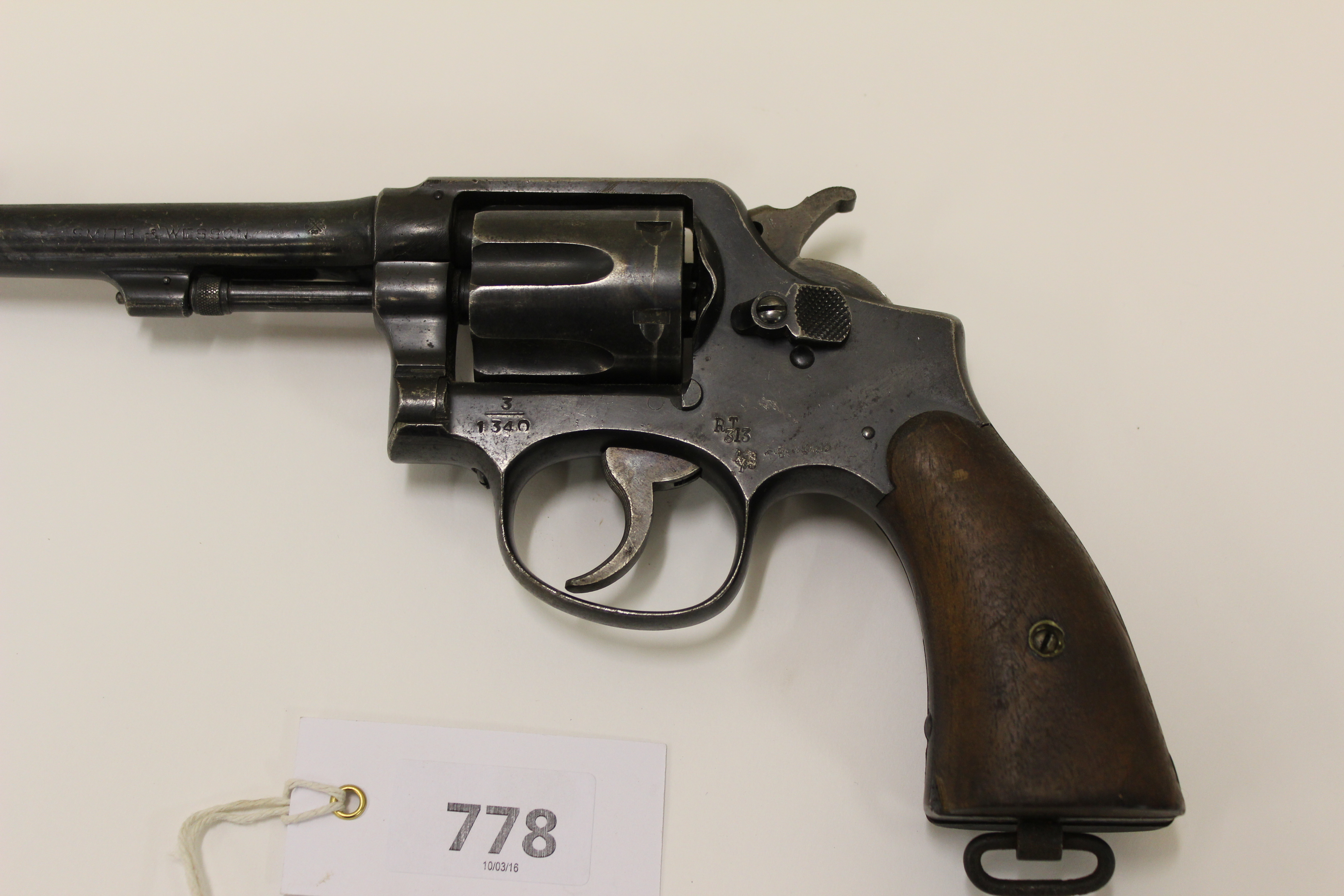 .38 Smith & Wesson, six shot revolver, 1914 patent, 5 ins barrel stamped Smith & Wesson, Springfield - Image 2 of 8