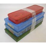 4 Plastic parts boxes with sundry gun parts