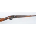 16 bore Flintlock single sporting gun by Payton, 36 ins two stage damascus barrel inset with gold