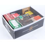 Box containing mixed cartridges, 12 bore, 9mm & .410, Purdey, Eley, Baikal, etc.