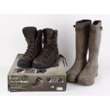 Jack Pyke Hunters waterproof boots size 7, and Jack Pyke neoprene lined wellingtons, size 7