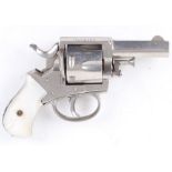 .38 Forehand & Wadsworth British Bulldog, six shot revolver, 6,1/4 ins overall, chromed barrel and