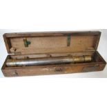 Ford 12 Pdr Gun Right Sight telescope, no.2501 Carrier Box No.1 in fitted wooden box by Ottway & Co.