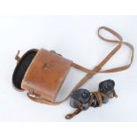 WW I X6 Field glasses by Watson, London, inscribed P.E.Maitland, in leather case