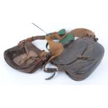 Two leather cartridge bags (a/f) and cartridge belt