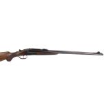 .300 (H & H mag) Double rifle, 25 ins barrels, broad rib, blade and leaf sights, boxlock treble grip