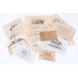 Twelve gunmakers trade labels: John Blissett; Egg; E M Reilly; Thomas Cooper; Moore & Grey; Joseph