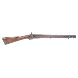 .700 Percussion Cavalry carbine, 21 ins full stocked two band barrel, steel swivel ramrod and