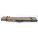 Canvas and leather rifle case with fitted baize lined interior, Charles Hellis & Sons trade label,