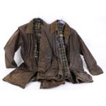 Barbour waxed cotton jacket, size 40 and Mascot waxed jacket, size L, both well worn
