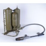 US M2 Flame Thrower, comprising tank backpack, hose and flame gun - non functioning replica,