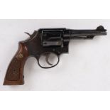 .38 (special) Smith & Wesson Model 10-5 revolver, 4 ins barrel, originally 5 shot now converted to
