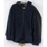 Percussion shooting jacket size XL; HSF moleskin type trousers size L; Champion fleece size. L