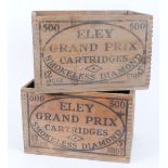 Two Eley Grand Prix Smokeless Diamond, wooden transport boxes