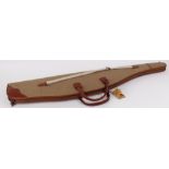 Riserva, padded canvas and leather rifle slip, length 46 ins, as new