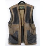 Leather skeet vest by Hidepark, size M