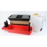 Case Guard shooter's accessory box; Case Guard hard plastic gun rest; 4 gallon water bowser with 12v