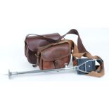 Brady (75) leather cartridge bag, another leather cartridge bag and shooting stick
