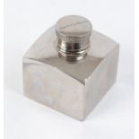 Square based nickel plated oil bottle, the lid stamped G & J.W. Hawksley