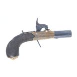 32 bore Percussion pocket pistol by John James & Sons, London, 1,3/4 ins round turn off barrel,