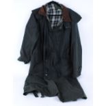 Waxed cotton three quarter length jacket, size M