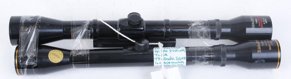 Two 4 x 28 Nikko Tiara scopes with integral mounts