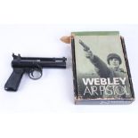 .177 Webley Junior Mk II, air pistol in original box with parts diagram and tin of pellets, no.386