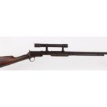 .22 Winchester Model 1890, pump action rifle, 23,1/2 ins octagonal barrel, tube magazine, period MRH