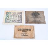 Three copies of gunmakers trade labels: Parker Field & Sons; Conway; Brebner