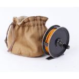 J.W. Young & Sons Pridex, trout fishing reel, in carry pouch