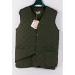 Three Hoggs lightweight quilted waistcoats, in green, size 2XL, as new with tags