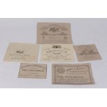Six gunmakers trade labels: Joseph Egg; Army & Navy; Westley Richards & Co. Whitworth Rifle Company;